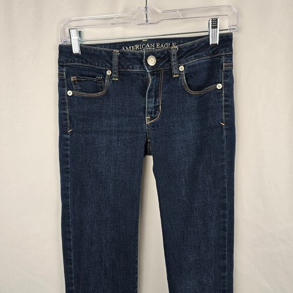 American Eagle Skinny Jeans Women's 0 Super Stretch Blue Dark Wash - Picture 3 of 16